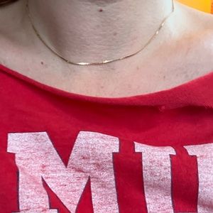 14k gold choker chain. Great for layering, or on its own!